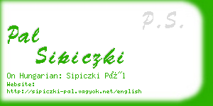 pal sipiczki business card